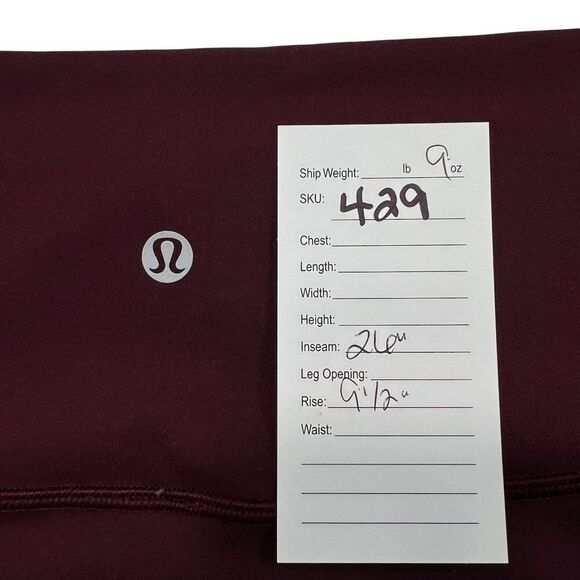 Lululemon In Movement 7/8 Tight Everlux 25" Inseam Garnet Size 4 - Picture 5 of 5